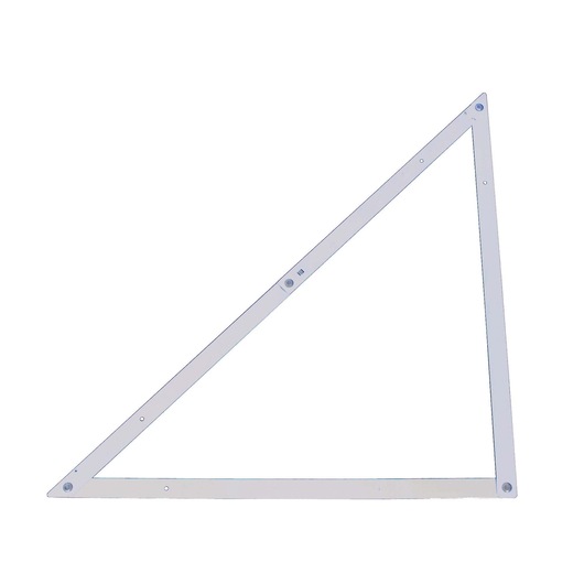 Photo of STANLEY 1-45-013 large metal framing square set triangle tool, angled on white background.