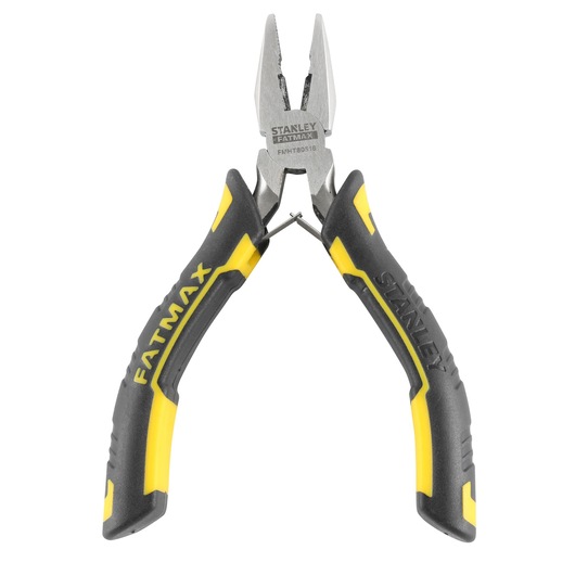 STANLEY FMHT0-80516 pliers with black and yellow grip, front view on white background.