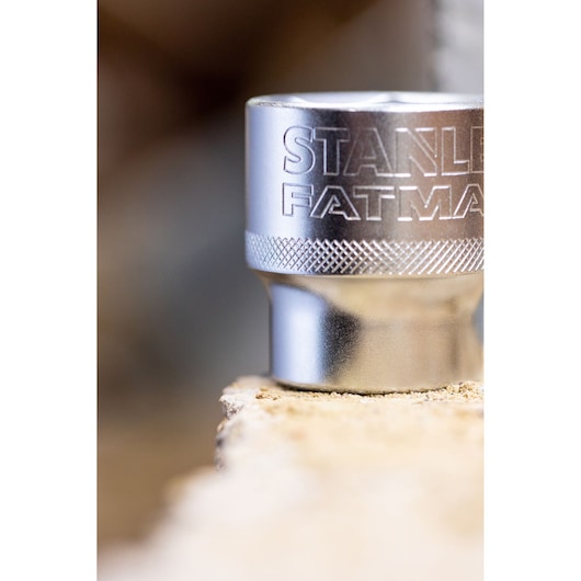 STANLEY FATMAX socket, SKU FMMT82685-1, close-up photo showing engraved logo and knurled grip detail.