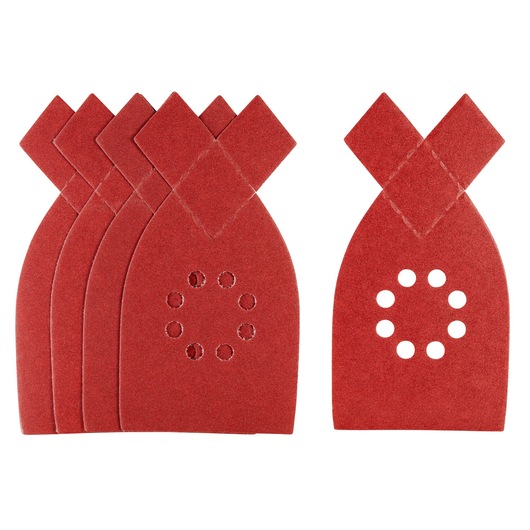STANLEY STA31457 sanding sheets set, red, photographed from front on white background.