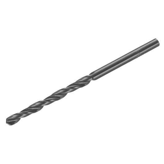 STANLEY STA50020C twist drill bit, black metal finish, side angle, product photography.