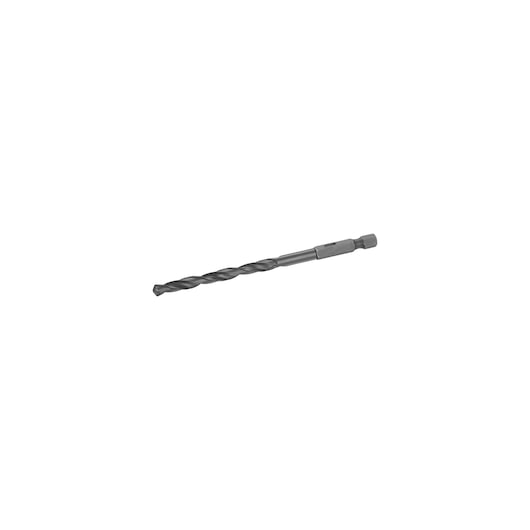 STANLEY STA50033 metal drill bit with hex shank, side angle on white background, silver color.