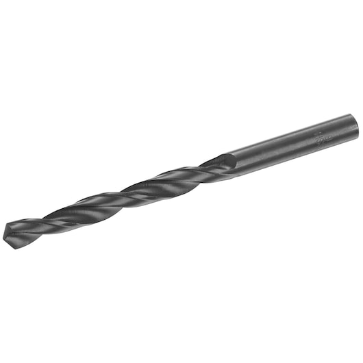 STANLEY STA50095 metal drill bit, black finish, straight profile, product photography, side angle
