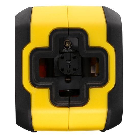STANLEY STHT77611-0 yellow and black laser level front angle with mounting slot.