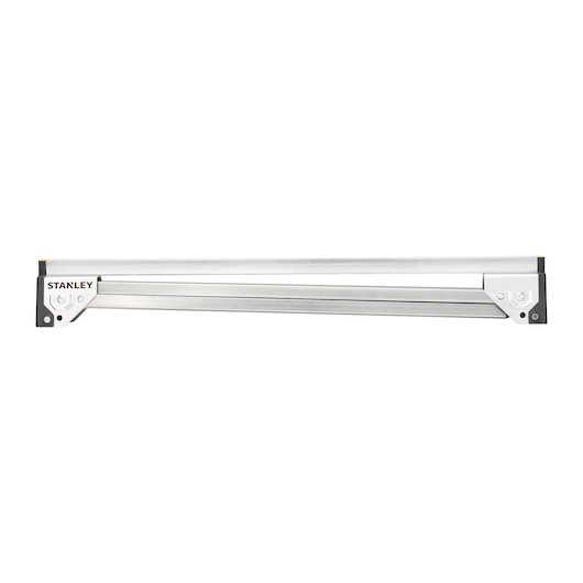 STANLEY STST81337-1 aluminum guide rail, top view, silver finish.